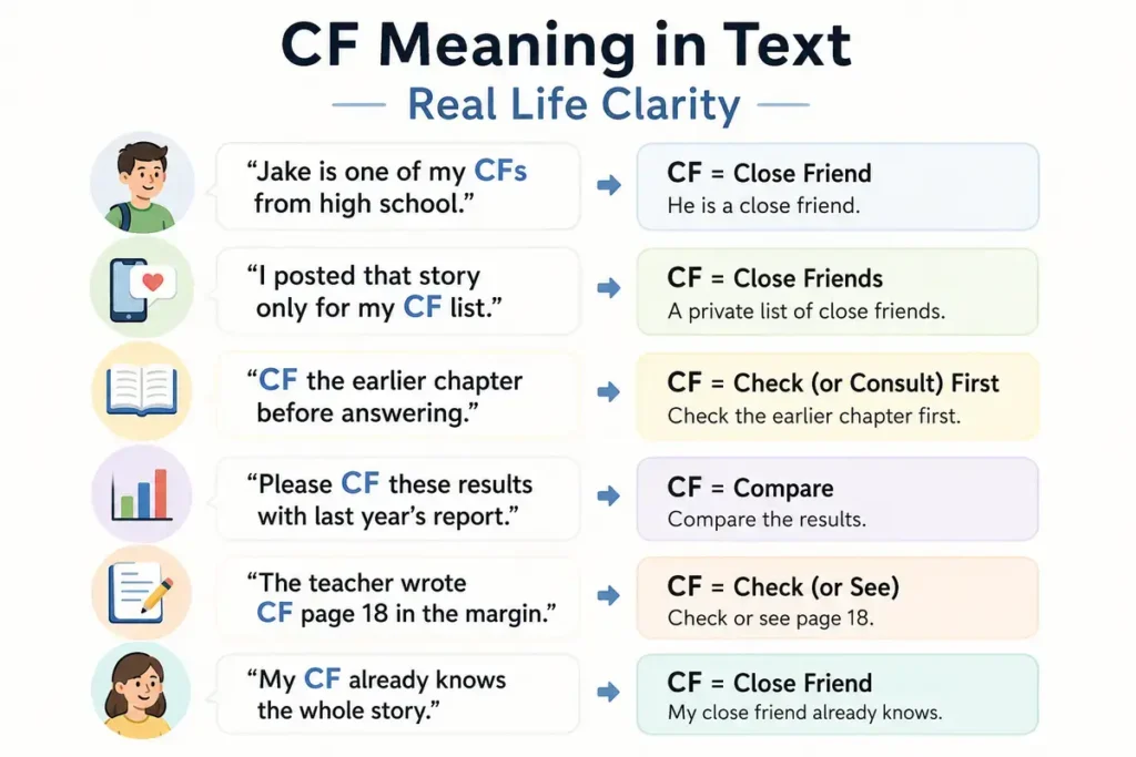 CF Meaning in Text Real Life Clarity