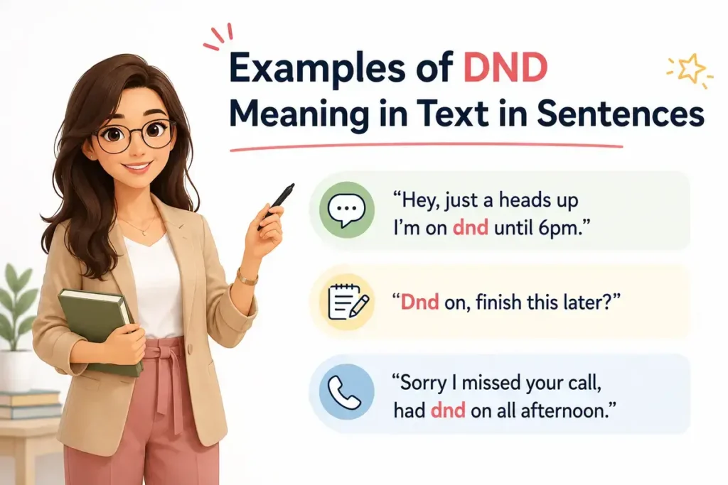 Examples of DND Meaning in Text in Sentences