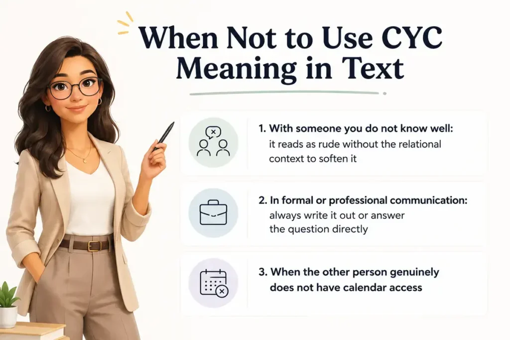 When Not to Use CYC Meaning in Text