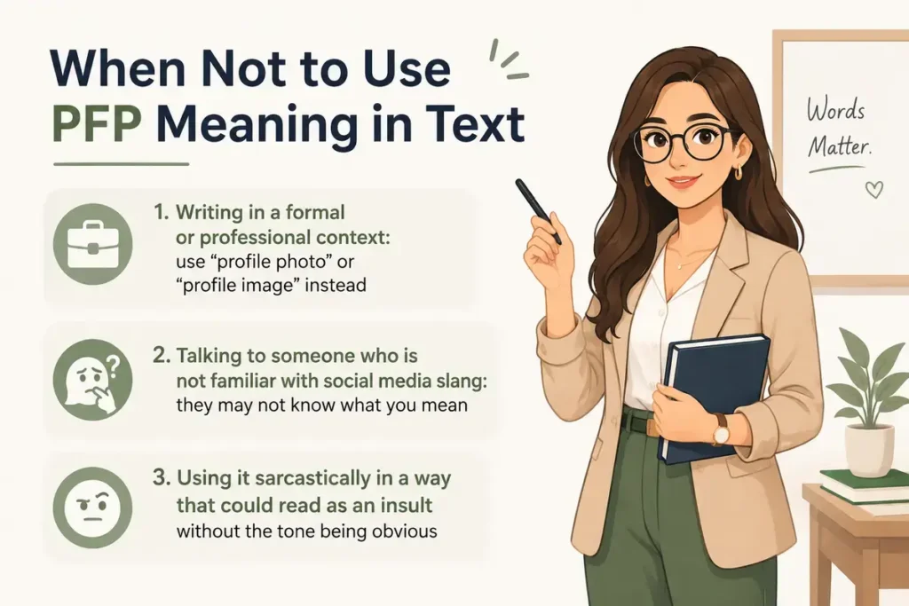 When Not to Use PFP Meaning in Text